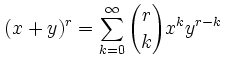 Newton's generalized binomial formula The binomial formula for (a+b)^n