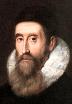 Oil painting of old man with long beard on white ruff