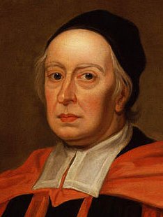 Oil on canvas - Man standing with scarlet robe and black skull-cap