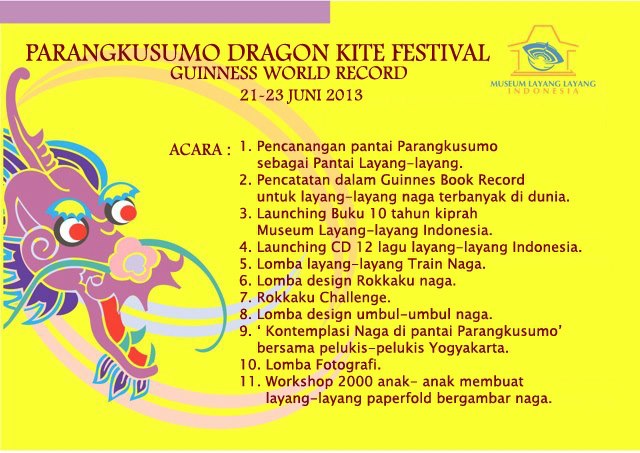 We support a Happy Ending! Guinness world record 2013 - Indonesian dragon kite poster